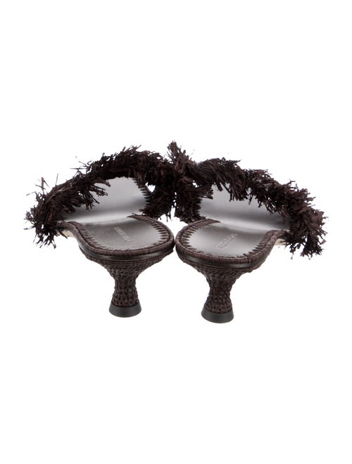 Tory Burch Raffia Fringe Trim Accent Slides