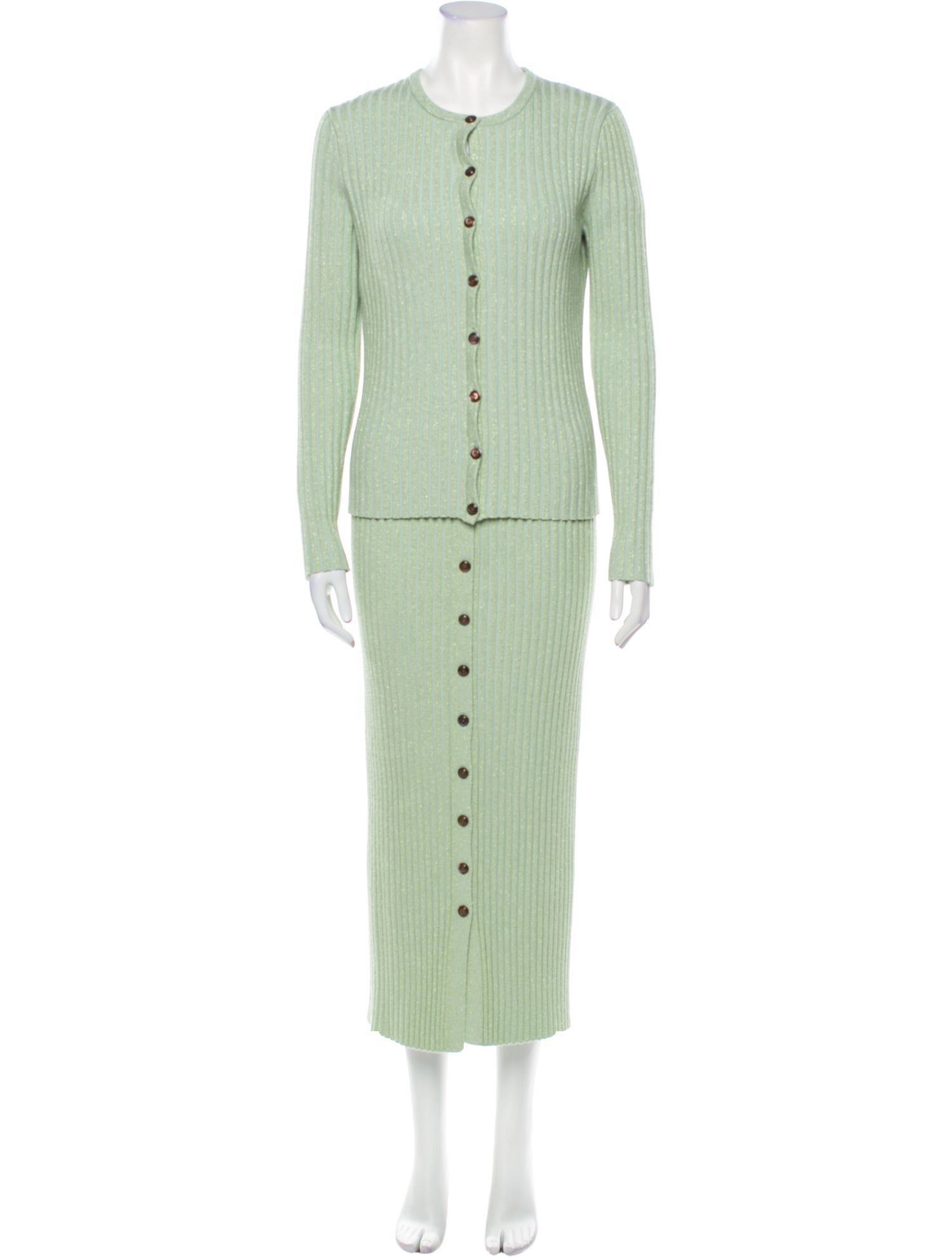 Tory Burch Merino Wool Glitter Accents Skirt Set