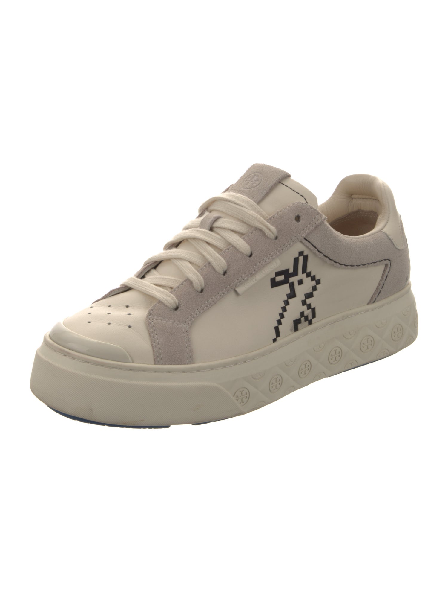Tory Burch Leather Graphic Print Sneakers