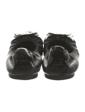 Tory Burch Leather Bow Accents Ballet Flats