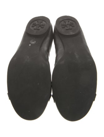Tory Burch Leather Bow Accents Ballet Flats