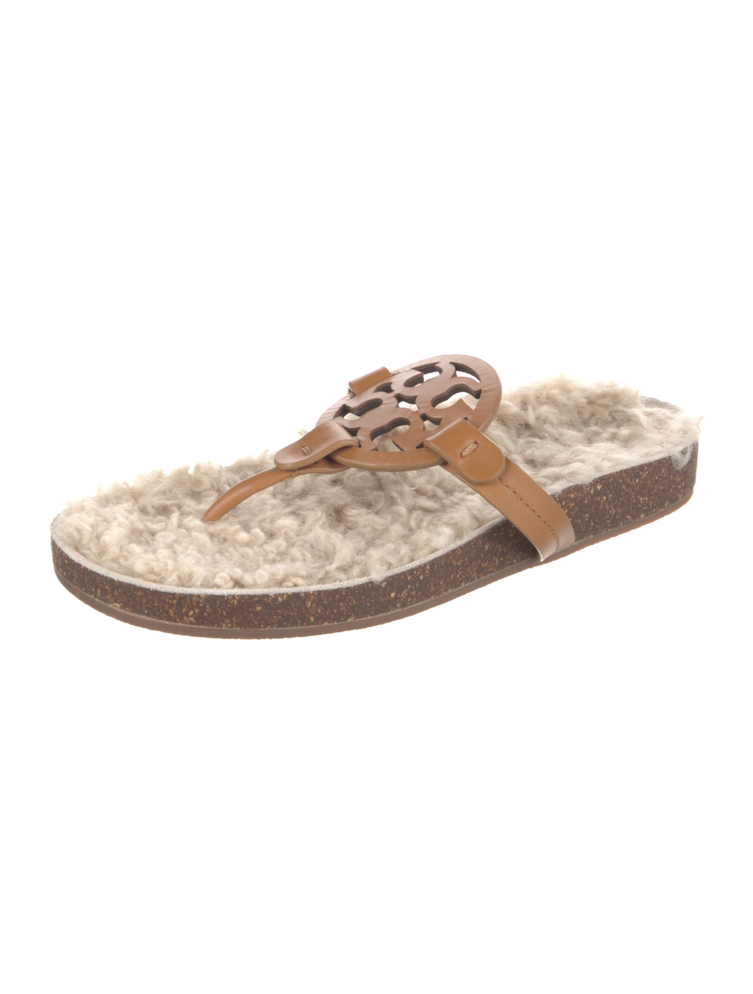 Tory Burch Leather Lasercut Accents Flip Flops