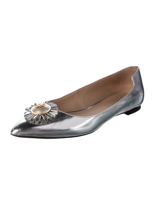 Tory Burch Patent Leather Ruffle Embellishment Flats