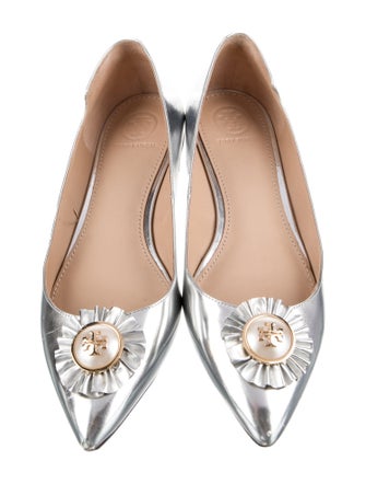 Tory Burch Patent Leather Ruffle Embellishment Flats