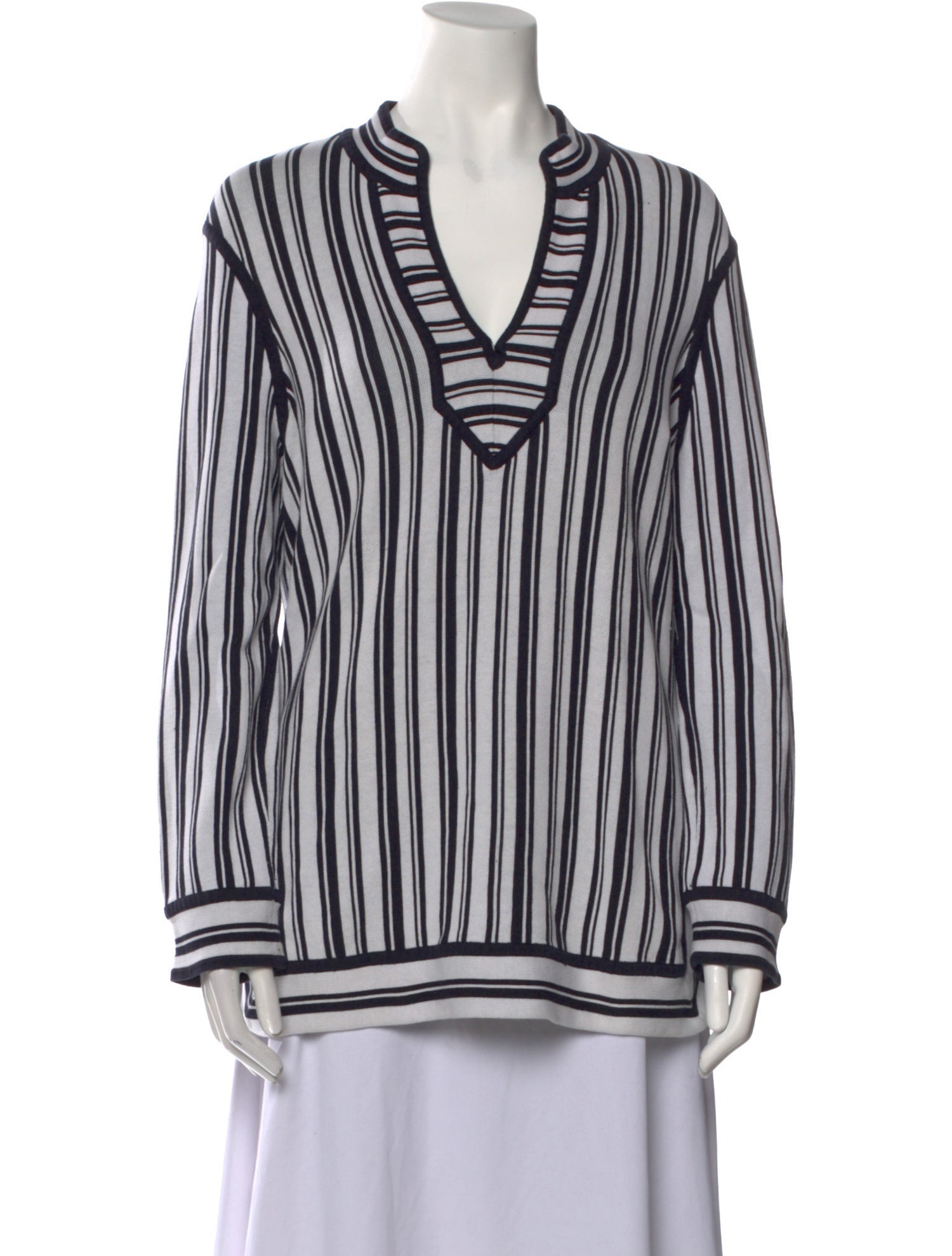 Tory Burch Striped V-Neck Tunic