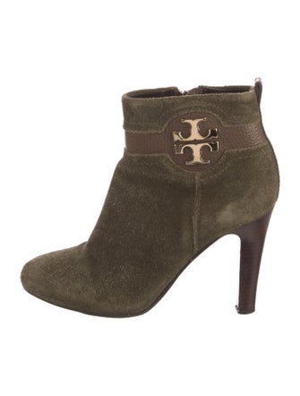 Tory Burch Signature Logo Suede Boots