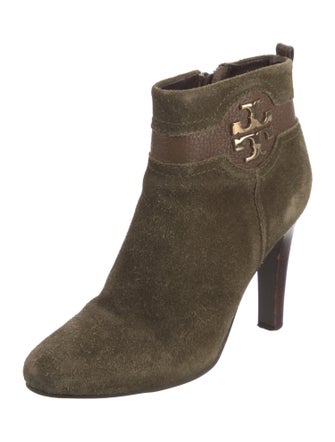 Tory Burch Signature Logo Suede Boots