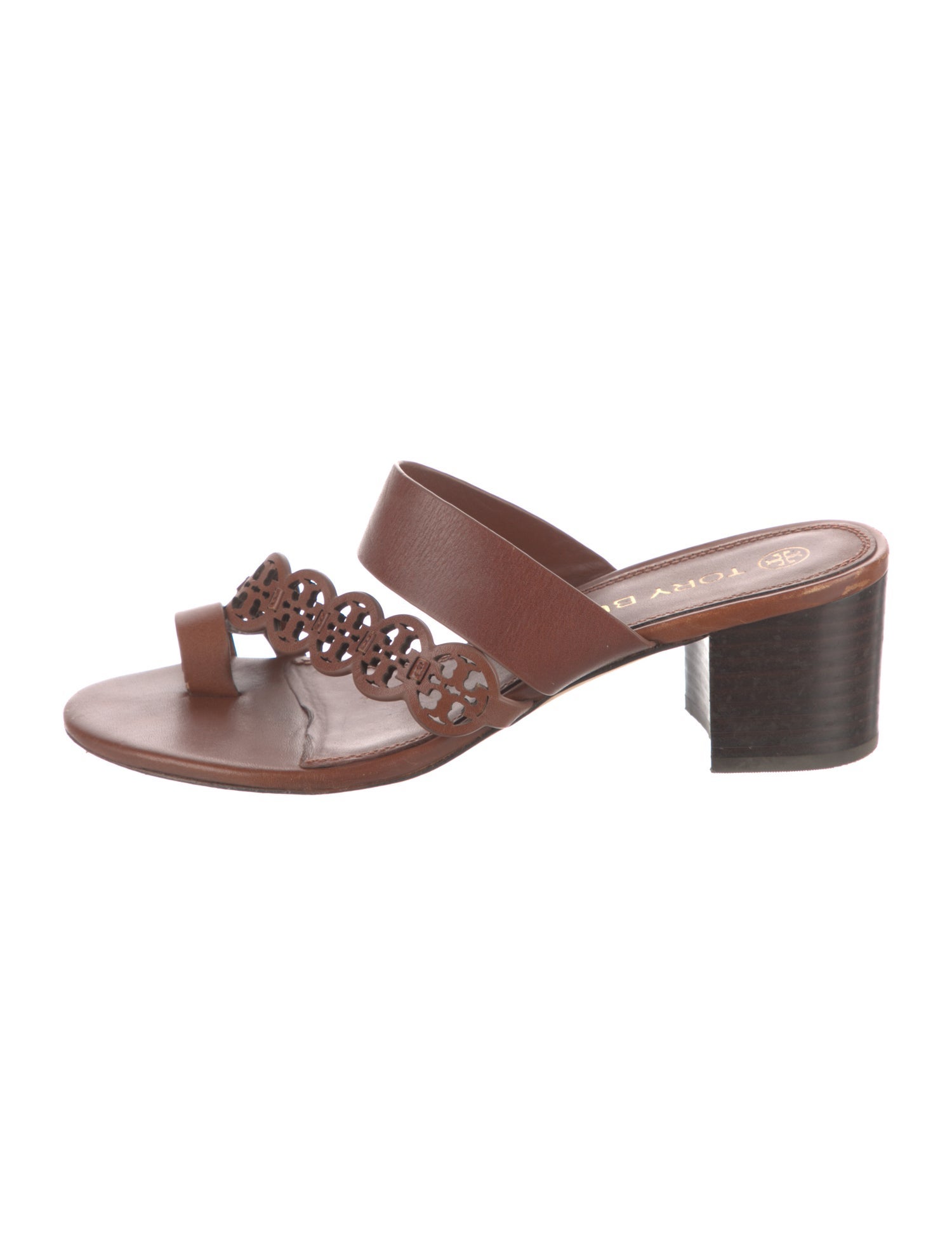Tory Burch Leather Cutout Accent Slides