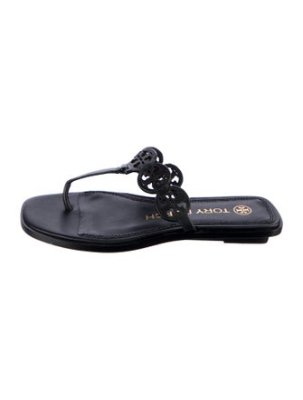 Tory Burch Leather Cutout Accent Slides