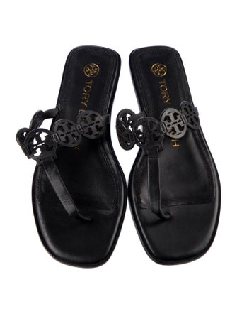 Tory Burch Leather Cutout Accent Slides