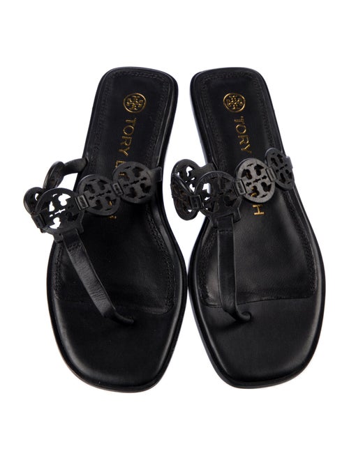 Tory Burch Leather Cutout Accent Slides