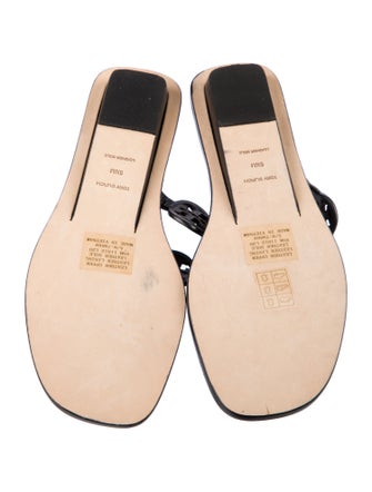 Tory Burch Leather Cutout Accent Slides