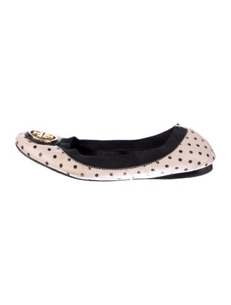 Tory Burch Leather Polka Dot Print Ballet Flats