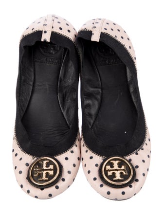 Tory Burch Leather Polka Dot Print Ballet Flats