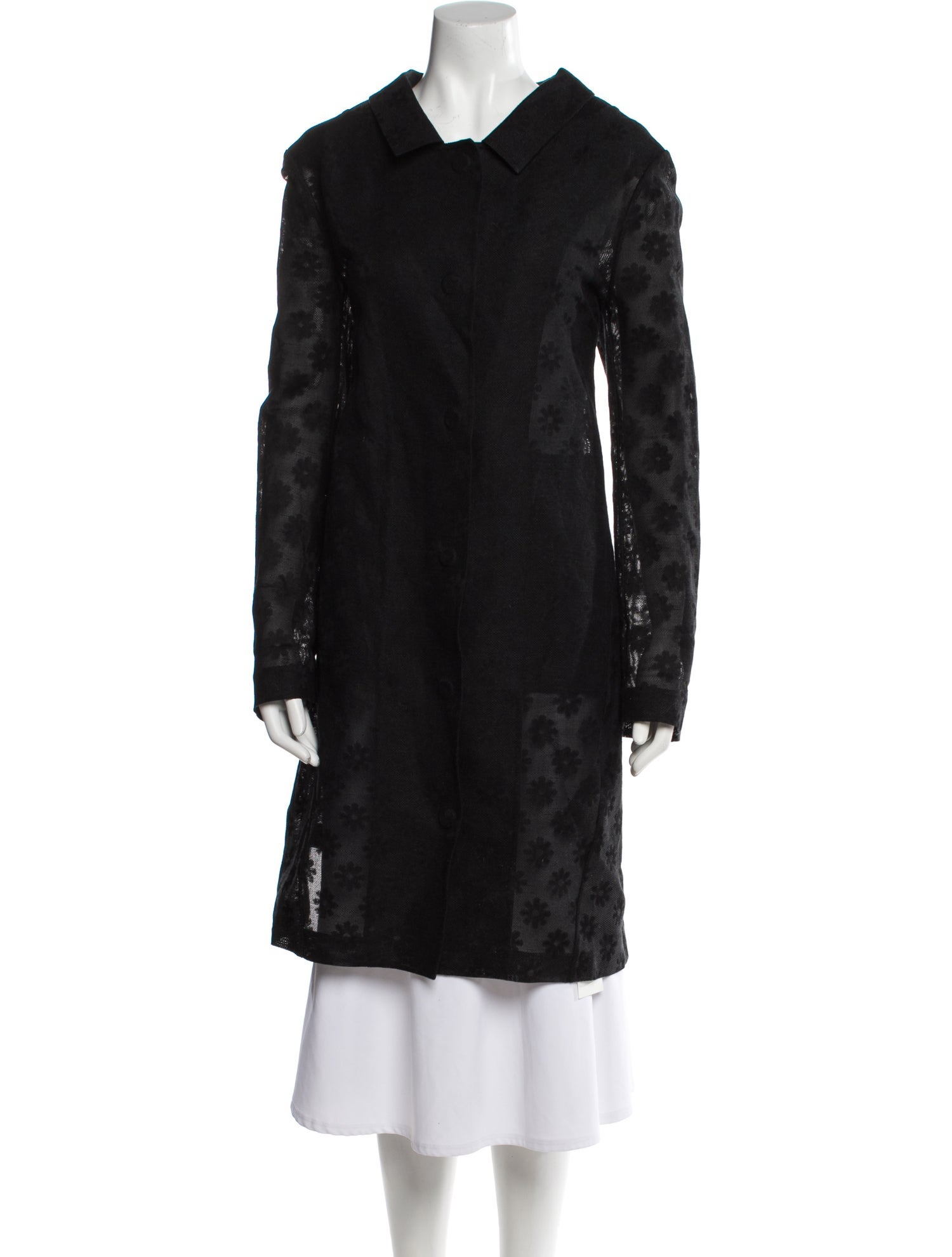 Tory Burch Floral Print Faux Fur Coat