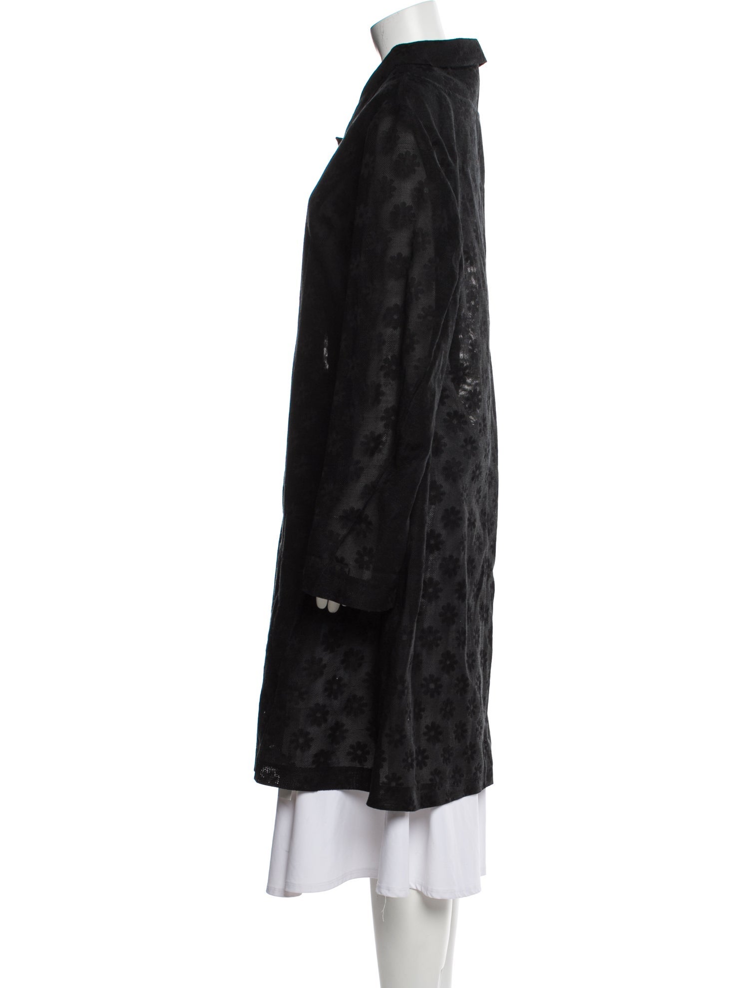 Tory Burch Floral Print Faux Fur Coat