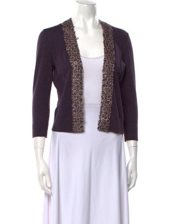 Tory Burch Merino Wool Open Front Sweater