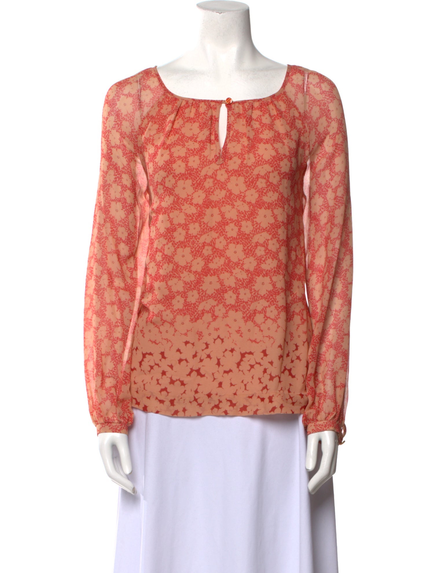 Tory Burch Floral Print Square Neckline Blouse