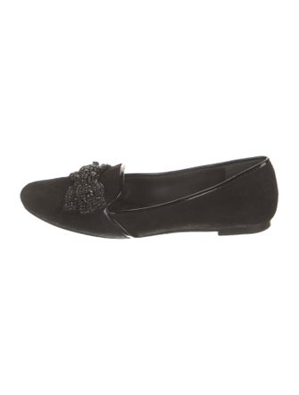 Tory Burch Suede Bow Accents Loafers