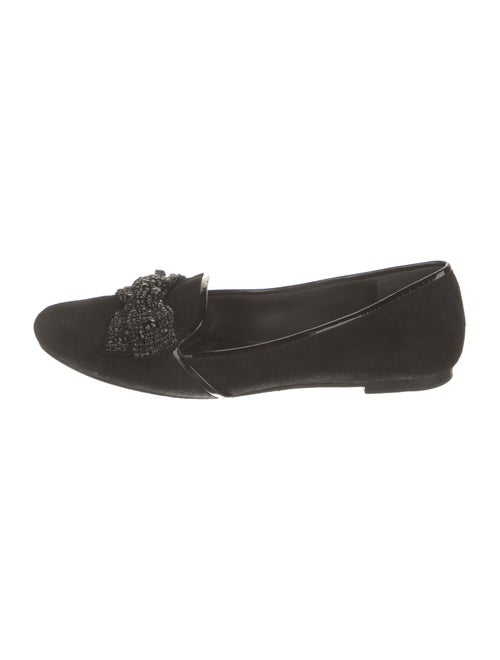 Tory Burch Suede Bow Accents Loafers