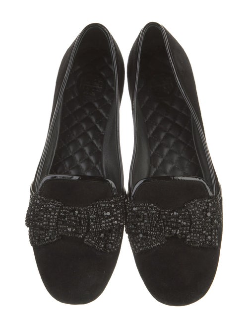 Tory Burch Suede Bow Accents Loafers