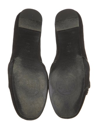 Tory Burch Suede Bow Accents Loafers