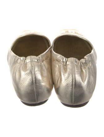 Tory Burch Signature Logo Leather Ballet Flats