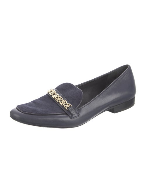 Tory Burch Leather Chain-Link Accents Loafers