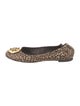 Tory Burch Leather Animal Print Ballet Flats