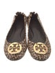 Tory Burch Leather Animal Print Ballet Flats