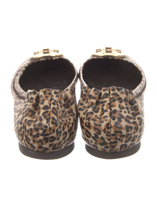 Tory Burch Leather Animal Print Ballet Flats