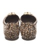 Tory Burch Leather Animal Print Ballet Flats