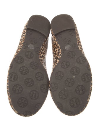 Tory Burch Leather Animal Print Ballet Flats