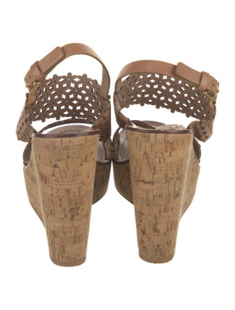 Tory Burch Leather Lasercut Accents Slingback Sandals