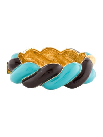 Tory Burch Enamel Twist Hinged Bangle