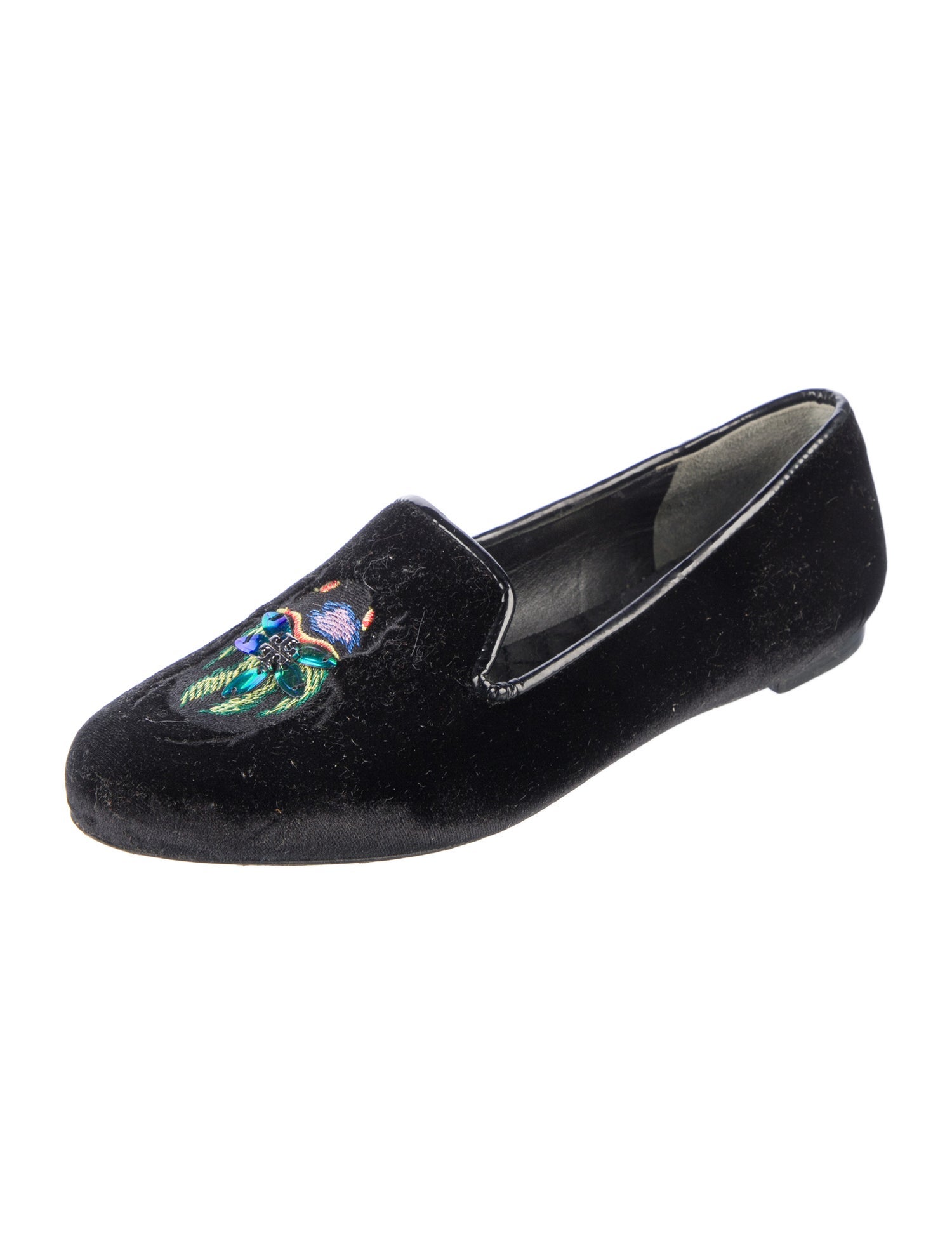 Tory Burch Velvet Graphic Print Loafers