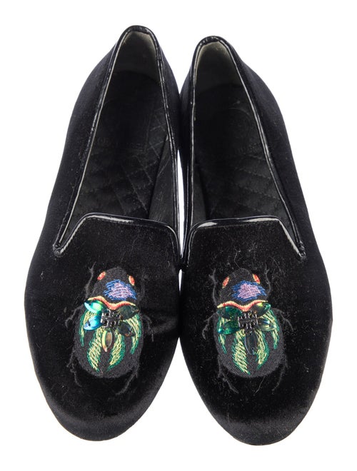 Tory Burch Velvet Graphic Print Loafers