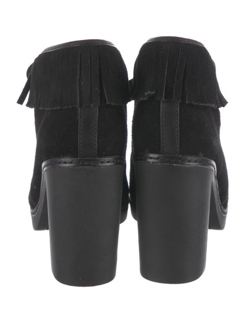 Tory Burch Suede Fringe Trim Accent Lace-Up Boots