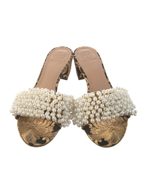 Tory Burch Embroidered Accent Slides