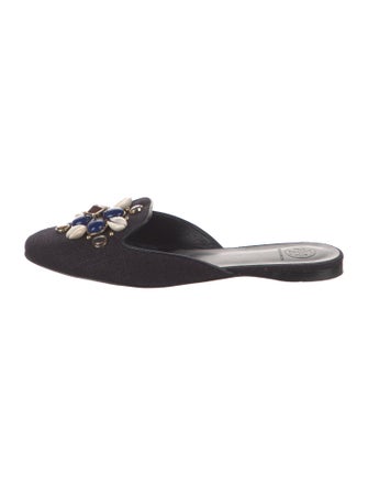 Tory Burch Canvas Studded Accents Mules