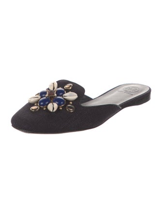 Tory Burch Canvas Studded Accents Mules