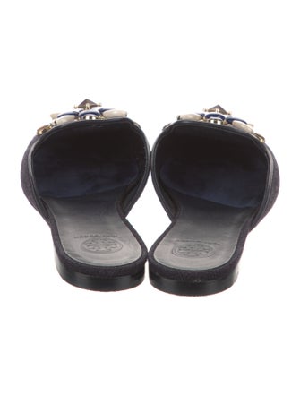Tory Burch Canvas Studded Accents Mules