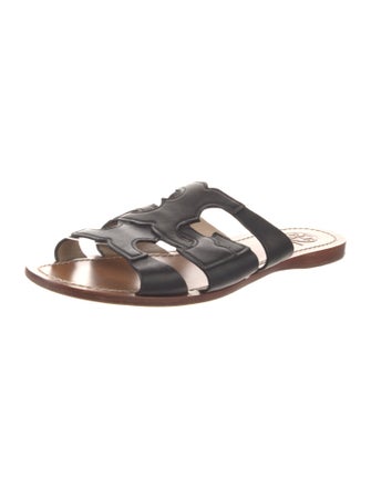 Tory Burch Leather Cutout Accent Slides