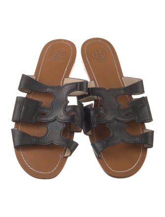Tory Burch Leather Cutout Accent Slides