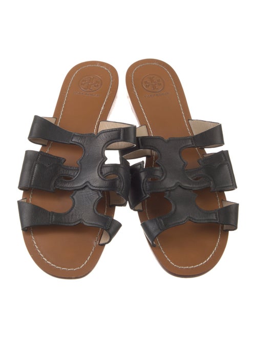 Tory Burch Leather Cutout Accent Slides