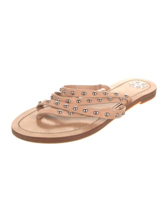 Tory Burch Signature Logo Leather Slides