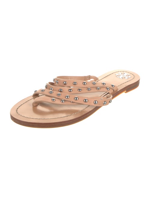 Tory Burch Signature Logo Leather Slides