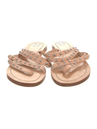 Tory Burch Signature Logo Leather Slides