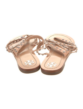 Tory Burch Signature Logo Leather Slides
