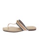 Tory Burch Leather Chain-Link Accents Slides